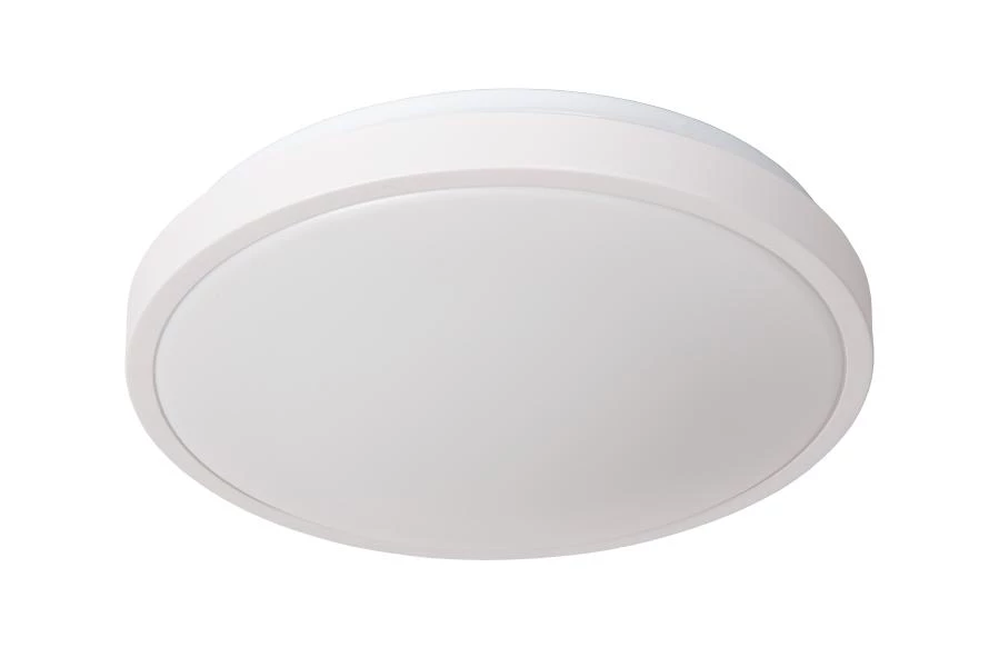 Lucide DASHER - Flush ceiling light Bathroom - Ø 34,8 cm - LED - 1x18W 2700K - IP44 - Motion & Day/Night Sensor - White - turned off